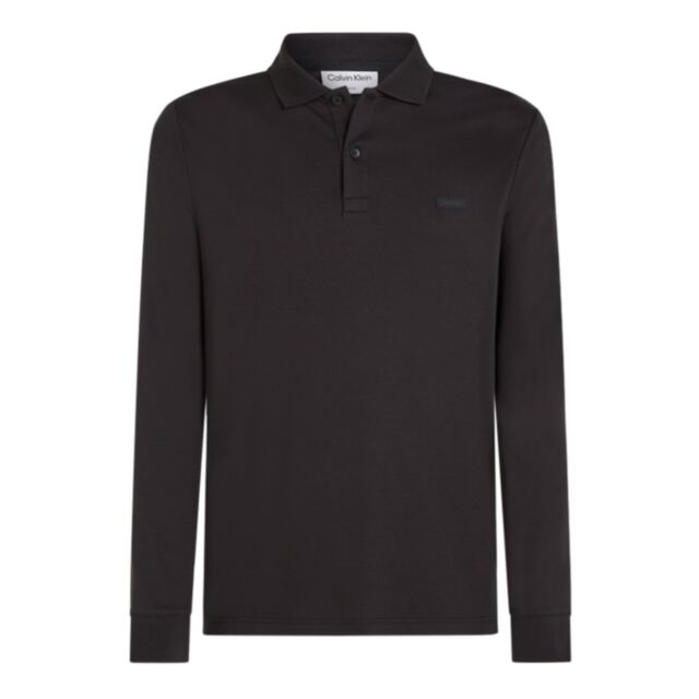 Calvin Klein Smooth Cotton LS Polo Black