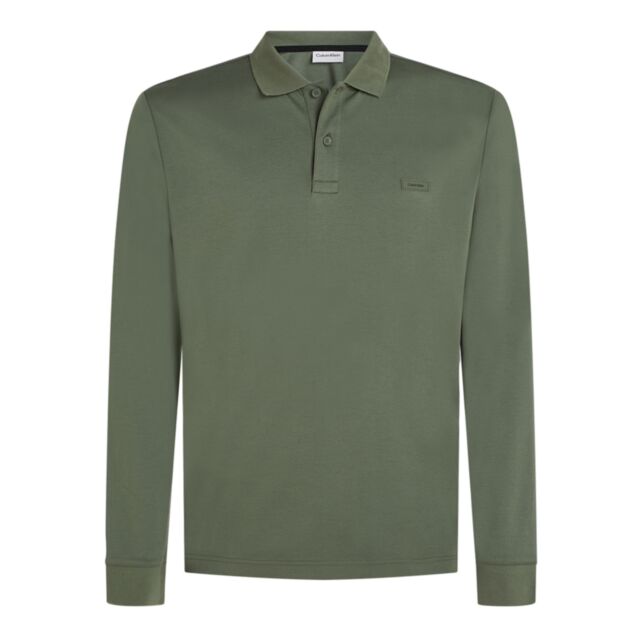 Calvin Klein Smooth Cotton LS Polo Thyme