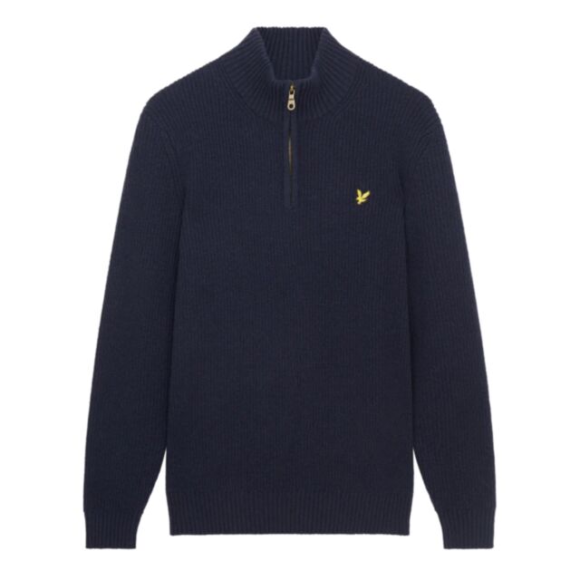 Lyle & Scott Ribbed 1/4 Zip Dark Navy