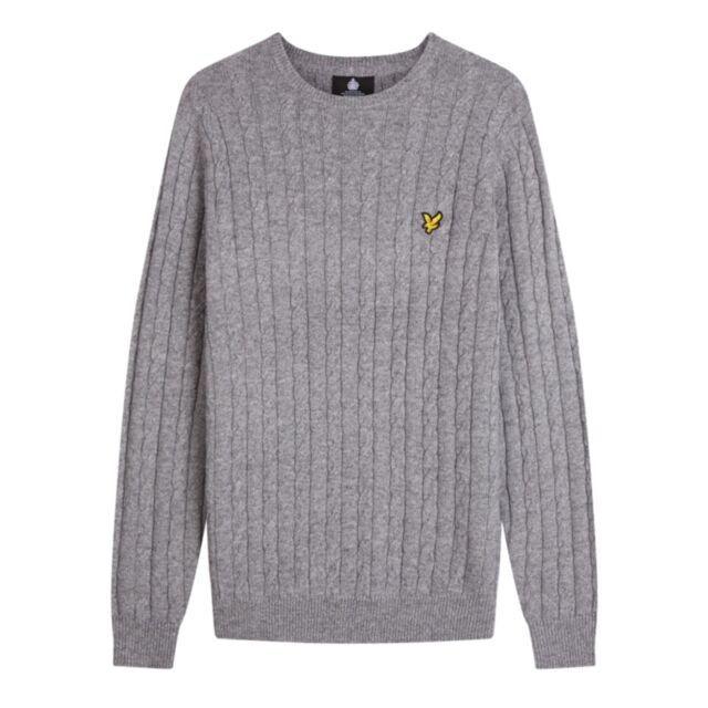 Lyle & Scott Cable Knit Jumper Grey Marl