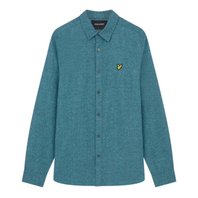 Lyle & Scott Marl Flannel Shirt Alpine Sky