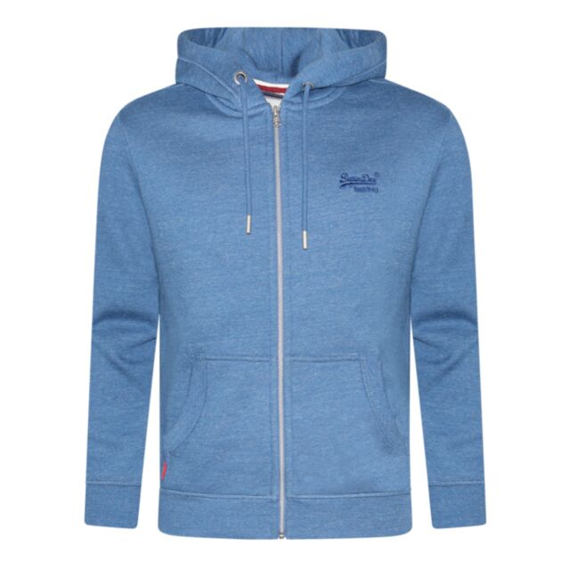Superdry Ess Logo Zip Hoodie Bluestone