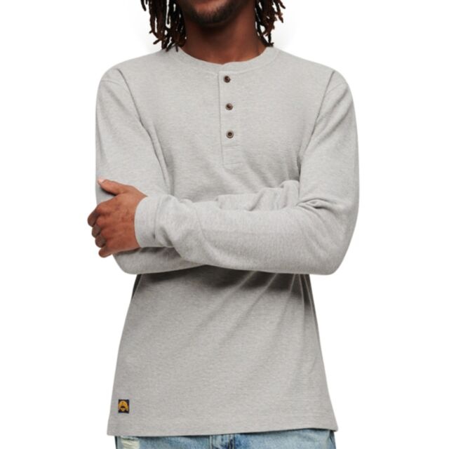 Superdry Waffle LS Henly Top Grey Marl