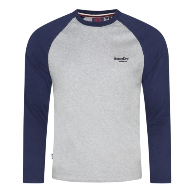 Superdry ESS Baseball LS Top Grey Marl