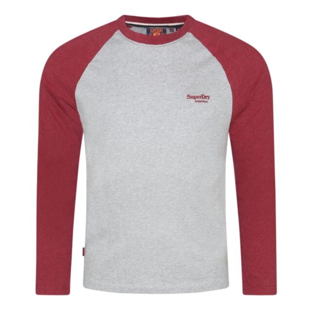 Superdry ESS Baseball LS Top Red Marl