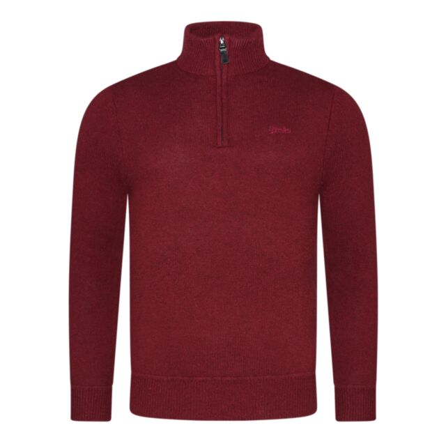 Superdry Ess Emb Henley Vinyard Red