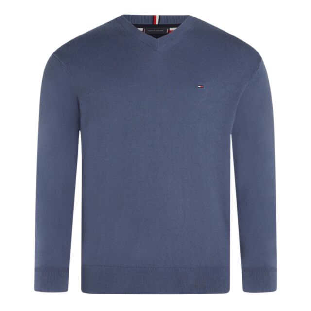 Tommy Hilfiger Pima Ctn Cashmere V-Nk Indigo