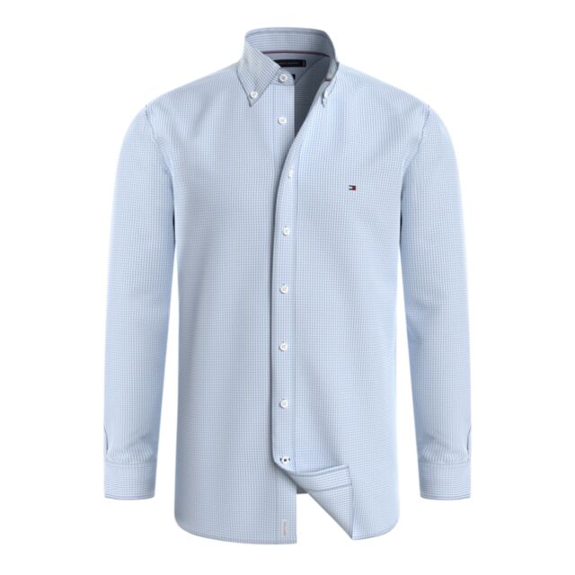 Tommy Hilfiger Soft Flex Gingham Shirt Blue