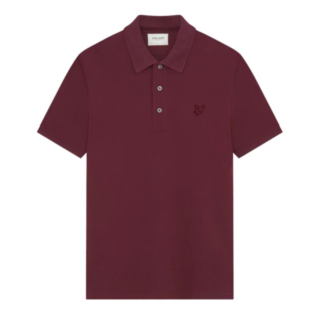 Lyle & Scott Tonal Eagle Polo Burgundy