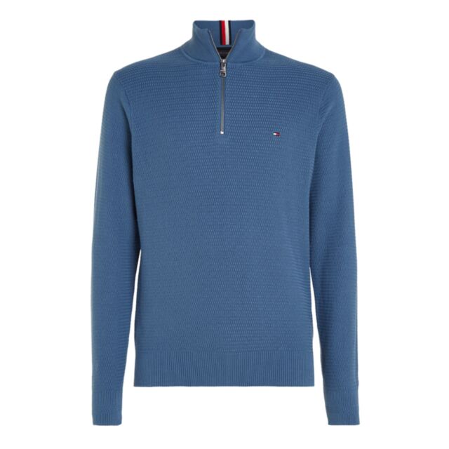 Tommy Hilfiger Interlaced Mock Blue Coast