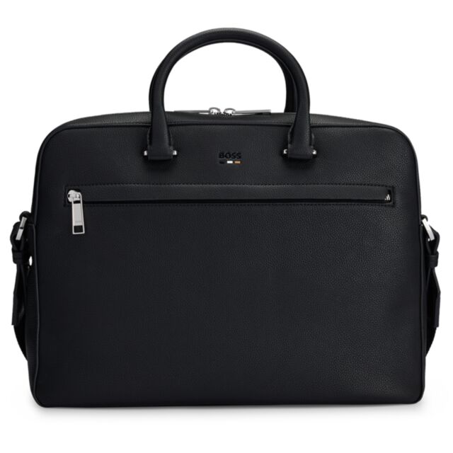 Boss Ray Leather Laptop Bag Black