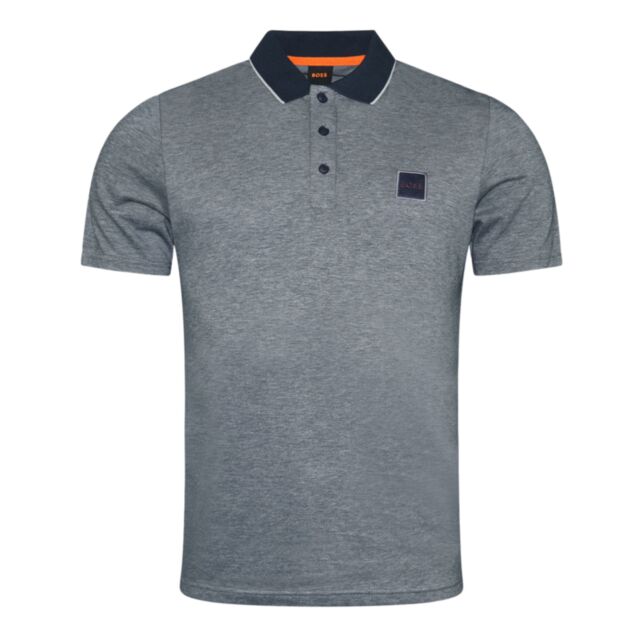 Boss PeOxford Tipped Polo Dark Blue