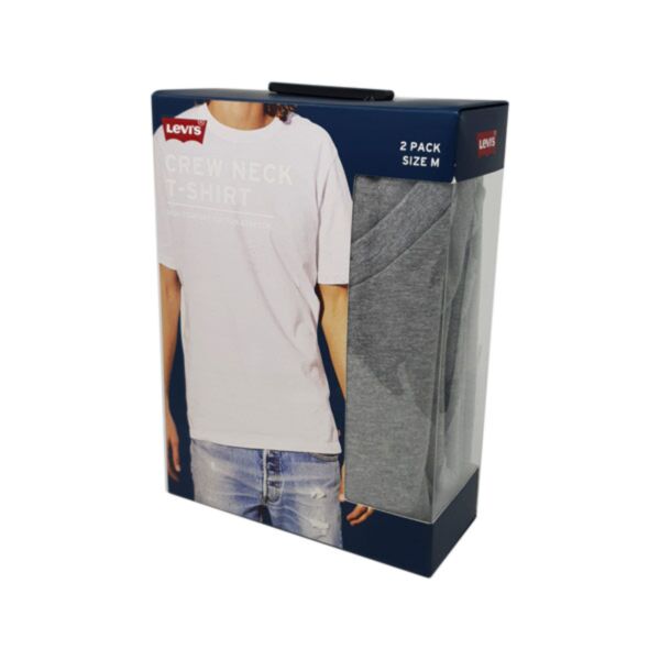 Levis Men Solid Crew 2 Pack Tee Grey