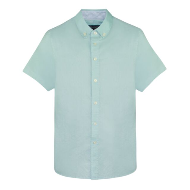 Ted Smith Bond SS Oxford Shirt Aqua