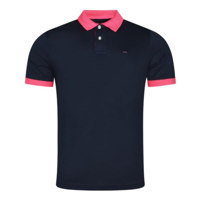 Eden Park Contrast Collar Polo In Navy