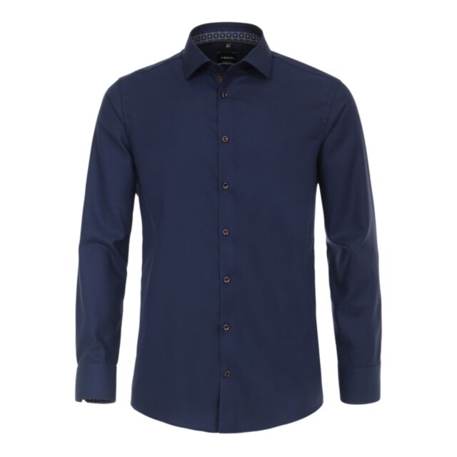 Venti Kent Modern Fit Shirt In Dark Navy