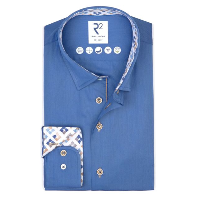 R2 Amsterdam Fine Twill Shirt In Cobalt