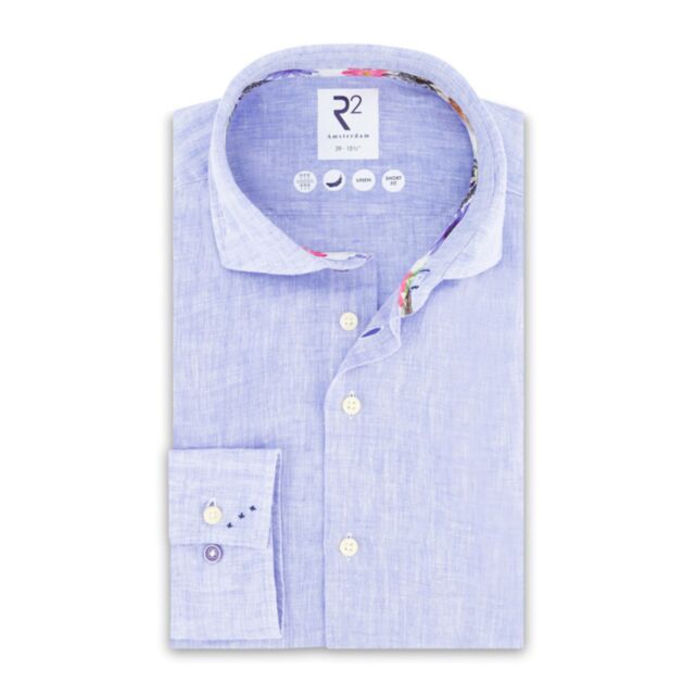 R2 Amsterdam Linen Shirt In Light Blue