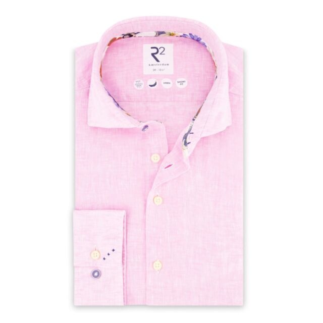 R2 Amsterdam Linen Shirt In Pink