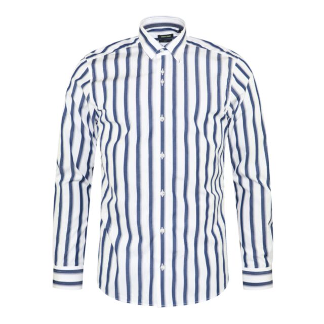 Remus Uomo Ashton Slim Striped Shirt Nav
