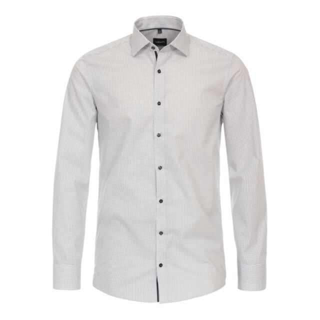 Venti Modern Fit City Shirt In Dot Print