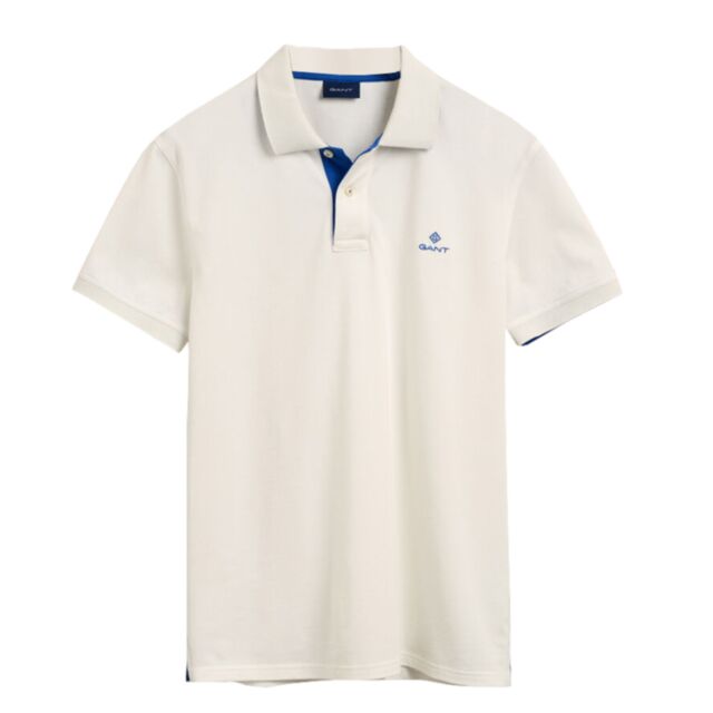 Gant Contrast Collar SS Rugger Eggshell
