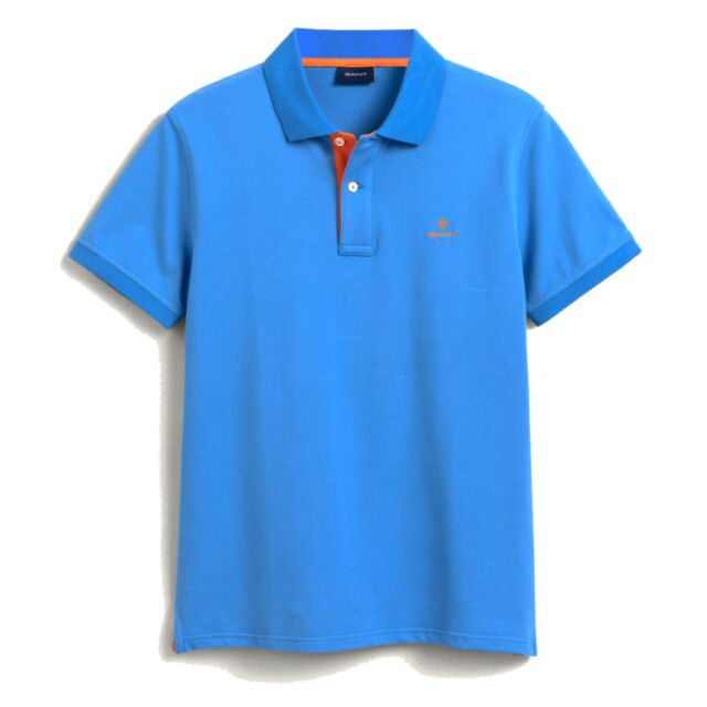 Gant Contrast Collar SS Rugger Lapis Blu