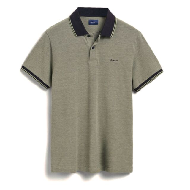 Gant 4-Col Oxford SS Pique Polo Basil Gr
