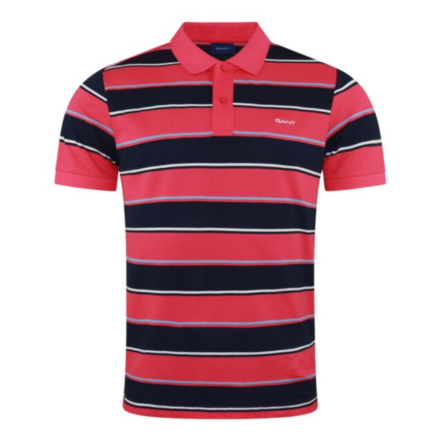 Gant Multi Stripe SS Pique Magenta Pink