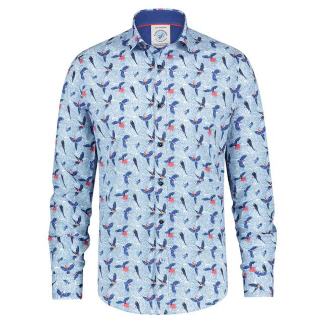 Fish Named Fred Birds Shirt Light Blue