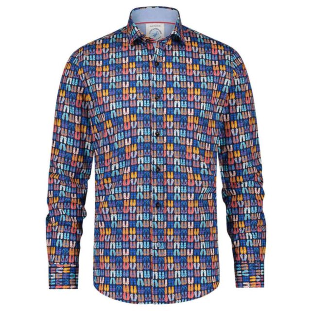Fish Named Fred Flip Flops Shirt Navy