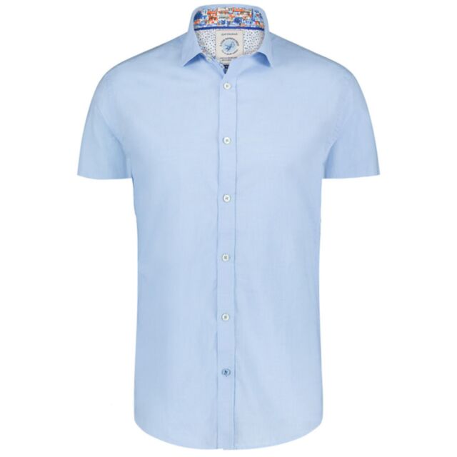 Fish Named Fred Linen SS Shirt Light Blu