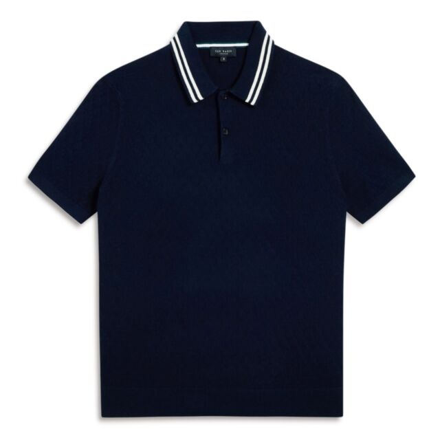 Ted Baker SS T Stitched Polo Navy