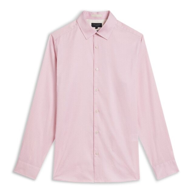 Ted Baker LS Mini Geo Shirt Pink