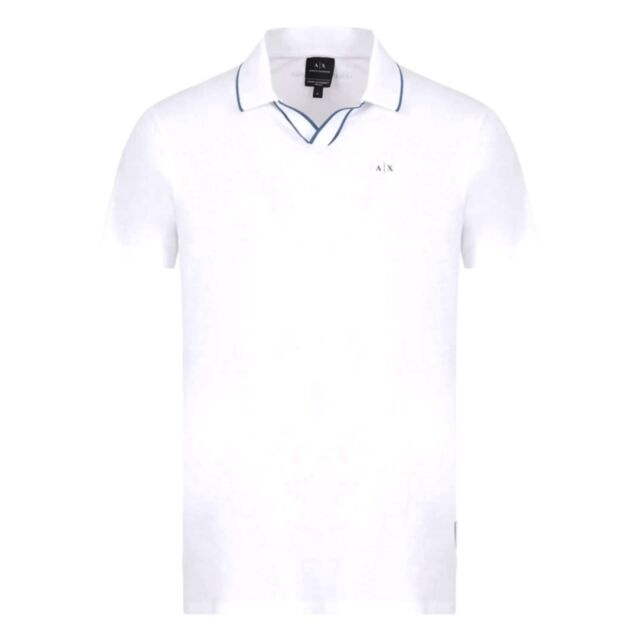Armani Exchange Tipped Polo Shirt White