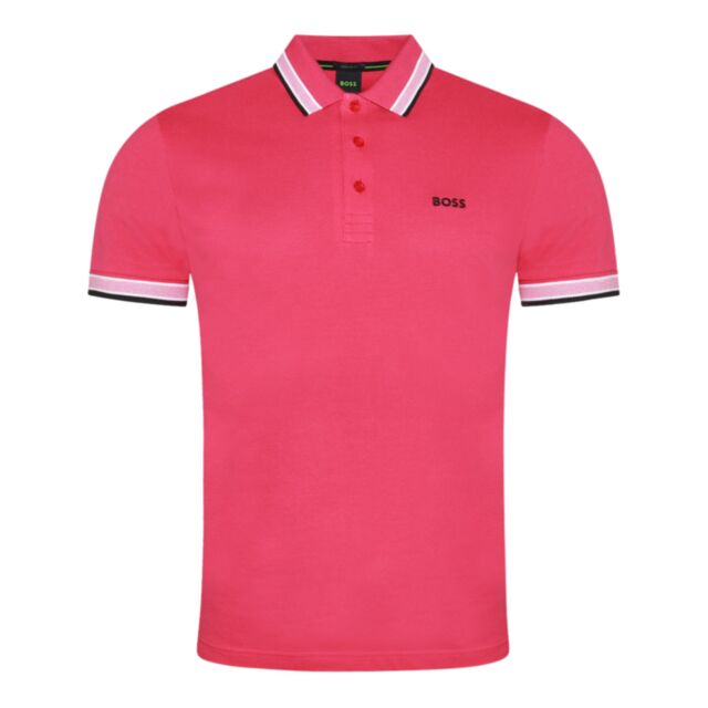 Boss Paddy Polo Shirt In Medium Pink