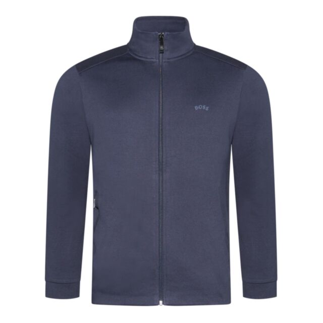Boss Skaz Curved Logo Full zip Dark Blue