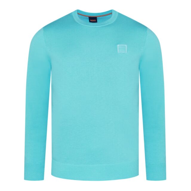 Boss Kanovano Knitted Sweat Open Blue