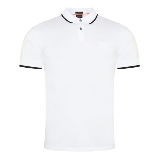 Boss Passertip Tipped Collar Polo White