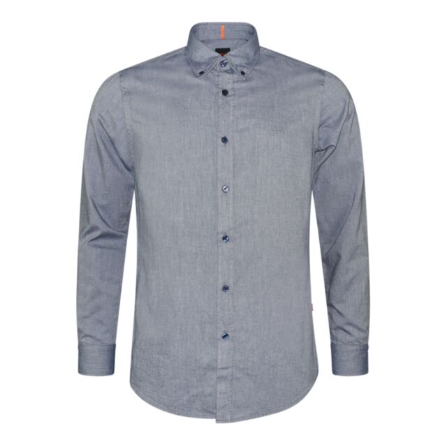 Boss Rickert Cotton LS Shirt Navy