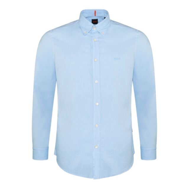 Boss Rickert Cotton LS Shirt Open Blue