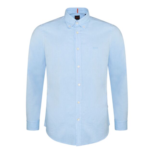 Boss Rickert Cotton LS Shirt Open Blue
