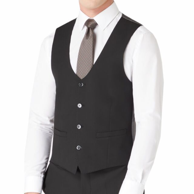 Remus Uomo Mix To Fit Waistcoat Black