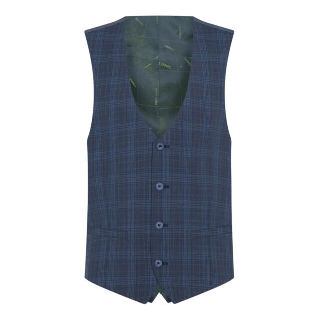 Remus Uomo Lucian Waistcoat Navy Check