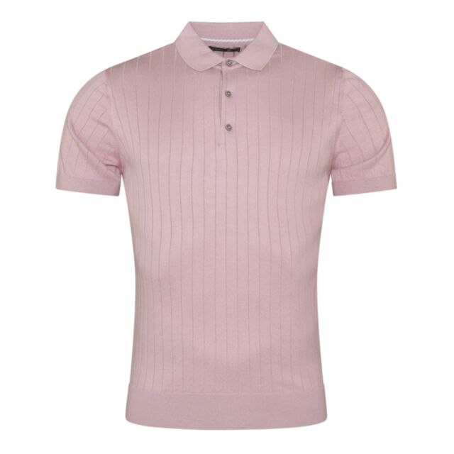 Remus Uomo SS Knitted Polo Light Pink