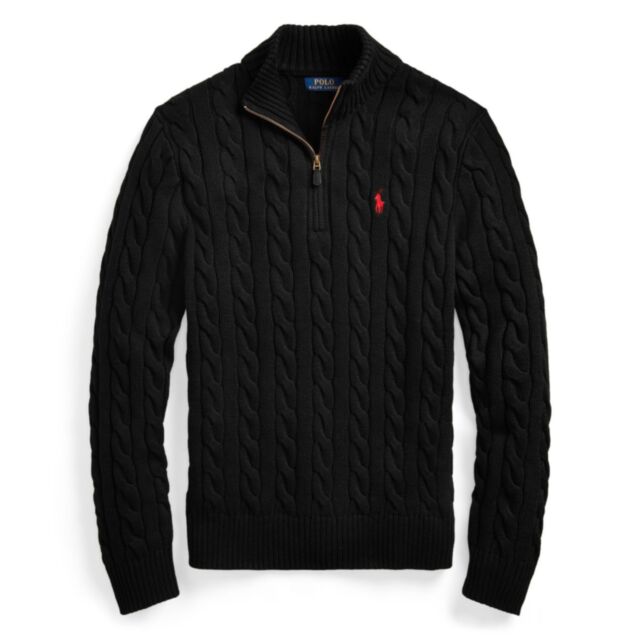 Ralph Lauren Half Zip Sweater In Black
