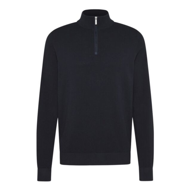 Bugatti Half Zip Knitted Top Navy