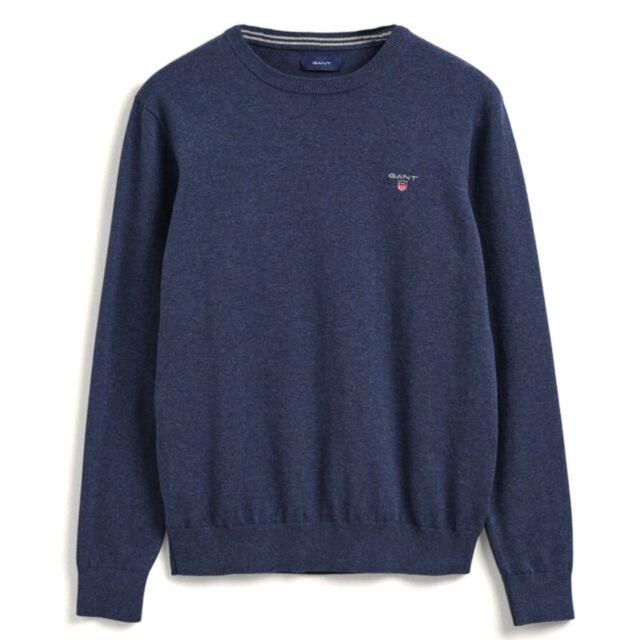 Gant Classic Cotton C-Neck Dark blue Mel
