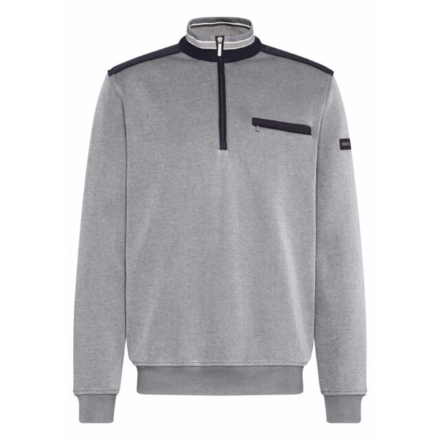 Bugatti Half Zip Knitted Top In Ecru