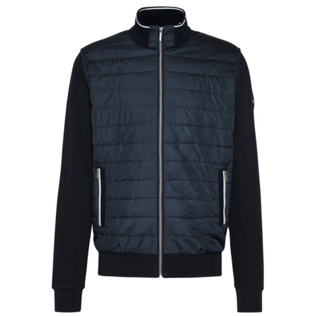 Bugatti Padded Mix Media Jacket In Navy